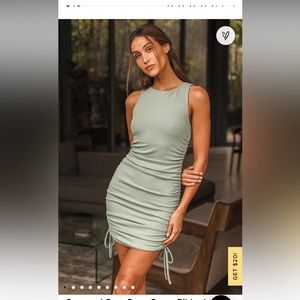 NWT Lulus Sage Green Ribbed Dress